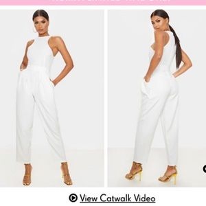 White racer back jumpsuit